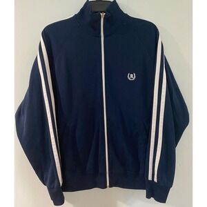 Roots 1973-2003 Full Zip Track Jacket Navy Blue Cotton‎ Polyester Blend Size- M